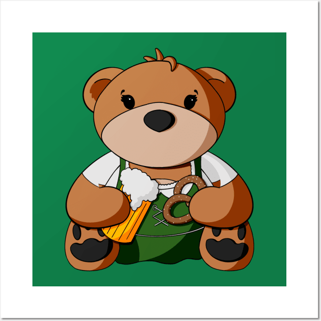 Girl Oktoberfest Teddy Bear Wall Art by Alisha Ober Designs